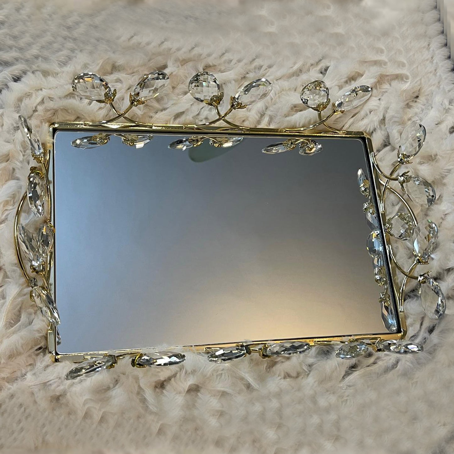 Vanity Tray - Glass - With Handle